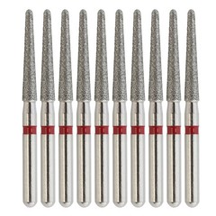 Dental Diamond Bur 850/016F Fine Grit Round End Taper FG Red High Speed Dia Burr