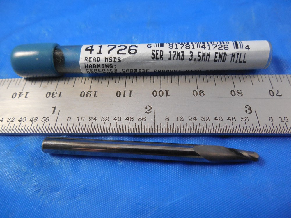SGS 41726 3.5 mm DIA 7 mm LOC 4 mm SHANK 50 mm OAL 2 FLUTE CARBIDE END MILL