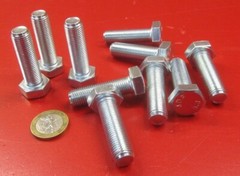 Tap Bolt, FT, 8.8 Zinc Plated Metric, M12 x 1.25 x 40 mm Length, 10 Pcs