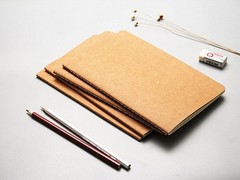 A6 Size Dot Grid Blank Book Retro Brown Cover for Journaling and Planning