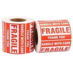 Fragile 2″x3″ Handle with Care Thank You Shipping Stickers 500 Labels Per Roll