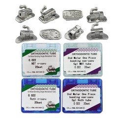 Dental Orthodontic Buccal Tubes 1st 2nd Molar Roth MBT 022 018 Monoblock Non-Con