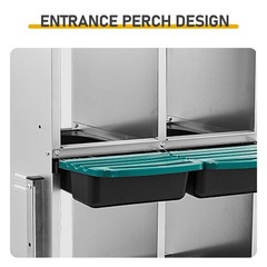 Wall Mount Chicken Nesting Laying Egg Brooder Box Roll-Away Tray 3 Compartment