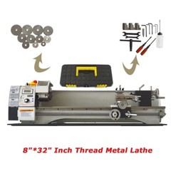 WM210V 8″*32″ Precision Metal Bench Lathe Inch Thread Metalworking Bench Lathe