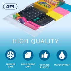 GPI – 1000 Count – 6 X 8 2 Mil Clear Reclosable Zip Plastic Poly Bags with Resea