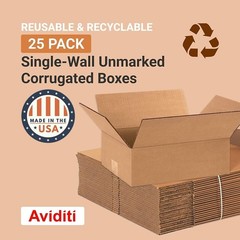 Shipping Boxes Medium 12″L x 9″W x 4″H 25-Pack – Corrugated Cardboard Box for…