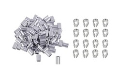 100 Pieces 1/8 inch Wire Rope Aluminum Sleeves Cable Crimps and 16 Pcs M3 Sta…