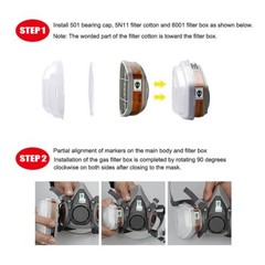 7in1 Half Face Gas Mask Facepiece Spray Painting 6200 Respirator Safety Protect