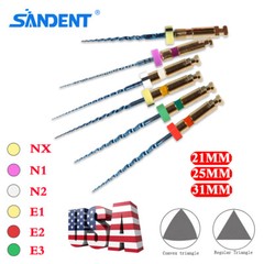SANDENT Dental Cordless LED 16:1 Endo Motor/ Blue Niti Files Rotary 21/25MM
