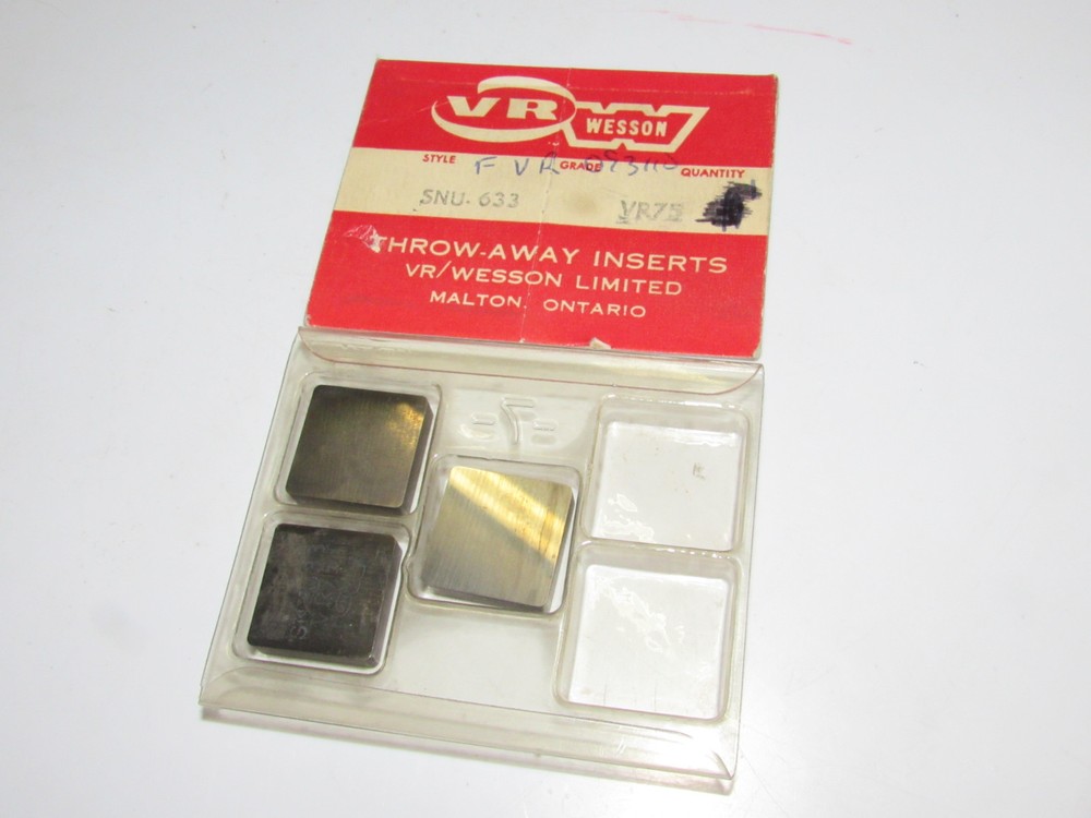 3 pcs VR WESSON SNU 633 Grade VR75 Carbide Milling Inserts CANADA