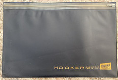 Vtg Vinyl PVC Slide Zip Close Paper Document Pouch Blue “Hooker Chemical Corp.”