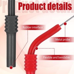 4 PCS Backprobe Test Lead Kit Automotive Silicon Flexible Back Probe Black
