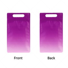 Multi-Size Gradient Matte Purple Kraft Paper Stand Up Zipper Bag w/Hang Hole P