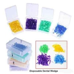 100Pcs Dental Plastic Wedges Concave Design Arc Diastema Wedge End Circular Hole