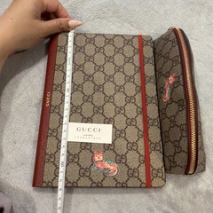 Gucci GG Supreme Monogram Notebook with Illustrated Cat & Pencil Case!