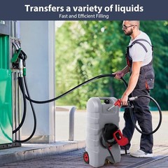 15 Gallon Fuel Caddy Portable Gas Fuel Tank,Gas Can with Manual Transfer Nozzle