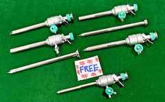 4pc Laparoscopic Metal Trocar Cannula 10mmx110mm with 5mm Trocar Free