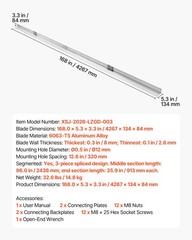 VEVOR Concrete Screed Blade 14 ft Length Aluminum Alloy Board Leveling Tool