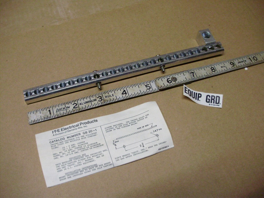 ITE Siemens GB20-1, 20 Position Ground Bar With 2/0 Lug