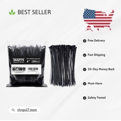 High-Quality 4 Inch Zip Ties – 200 Pack for Secure Binding Applications