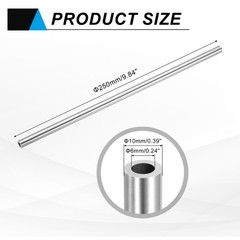 304 Stainless Steel Tube 6mm ID 10mm OD 250mm Length Metal Pipe Tubing