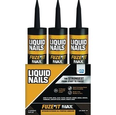 Liquid Nails Fuze It MAX 9 OZ Interior Exterior Construction Adhesive.