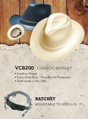OccuNomix VCB200-06 Vulcan Cowboy Style Hard Hat with Ratchet Suspension, Bla…