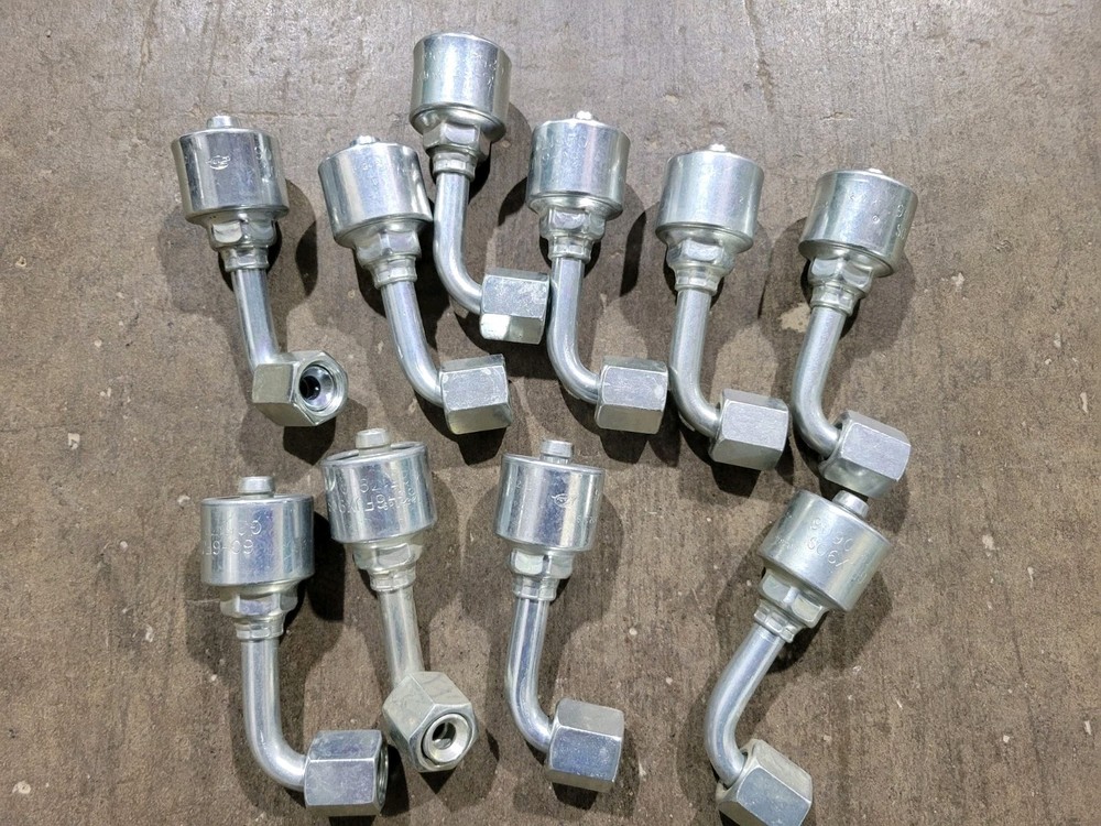 10 Pack Gates Hydraulic Hose Fittings 6G-6FJX90S Female JIC 37 Swivel 90 degree