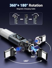 USB C Magnetic Adapter PD 240W(2Pack), 9PIN USB C 90 Degree Adapter with LED …