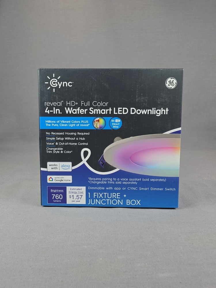GE CYNC Full Color 4 Inch Wafer Smart LED Downlight Fixture New in Box