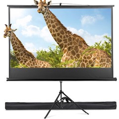 Projector Screen and Stand 84″ Indoor Outdoor 16:9 4K HD with Carry Bag Black