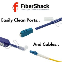 FiberShack 1.25mm LC Fiber Optic Cleaner Pen 800+ Cleans with Case & Dust Caps