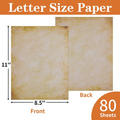 80 Sheets Vintage Paper, 8.5″X11″ Letter Size Printer Parchment Paper | Antiq…