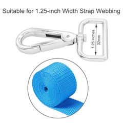 2x Silver Swivel Lobster Clasp 1.25″ Webbing Snap Hook-Purse Bag Leather Craft