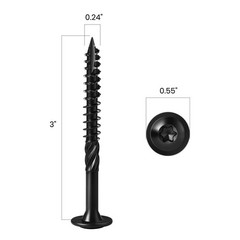 Lag Screws #14 x 3 Inch Heavy Duty Wood Timber Screw Rust Resistant T30 Star Bit