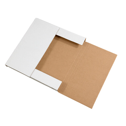 50 – 9-5/8 x 6 5/8 x 1 1/4 White Multi Depth Bookfold Mailer Book Box Bookfolds