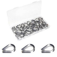50 Pcs 5/32″ Wire Rope Thimbles M4 Cable Thimbles 304 Stainless Steel Thimble…