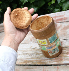 Vintage Mailing Tube Bamboo Coconut Pilipinas Philippines w/Stamps