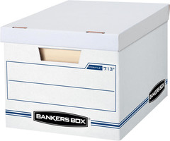 Bankers Box 12-Pack Basic-Duty File Storage Box with Lid, Letter/Legal | Tame