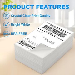 500/Stack 4×6 Fanfold Direct Thermal Shipping Labels Perforated Mailing Labels