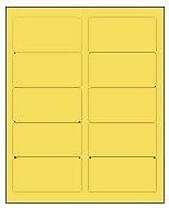 4″ x 2″ Pastel Yellow Labels (GL2040PY) 10-UP (8.5″ x 11″) – Box of 100 Sheets