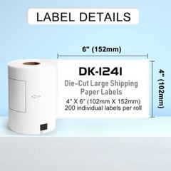 20 Rolls 4X6 Large Paper Shipping Labels DK-1241 for Brother QL-1100 QL-1060N