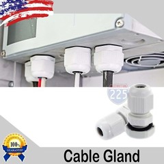 50 Pcs PG13.5 White Nylon Waterproof Cable Gland 6-12mm Dia w/ Lock-Nut & Gasket