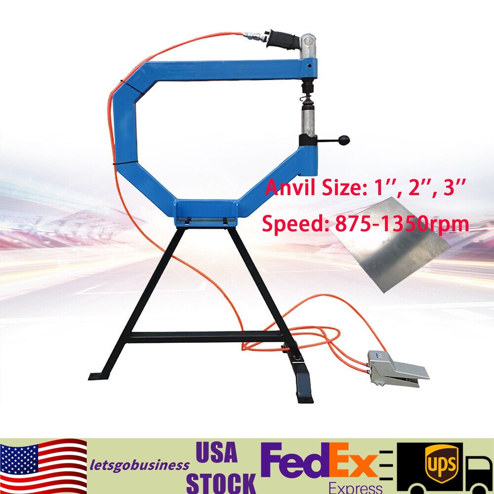 Industrial Pneumatic Planishing Hammer with Stand, Pedal & 1-3″ Anvils