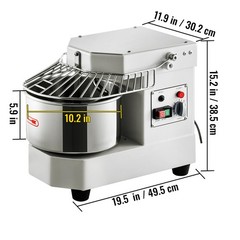 8QT Commercial Dough Mixer Spiral Food Mixer Pizza Bakery Dual Rotating 450W