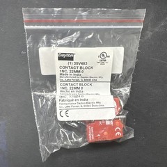 DAYTON 35V483 Contact Block, Black/Red, 1NC, 22 mm 35V483 (Pack of 10)