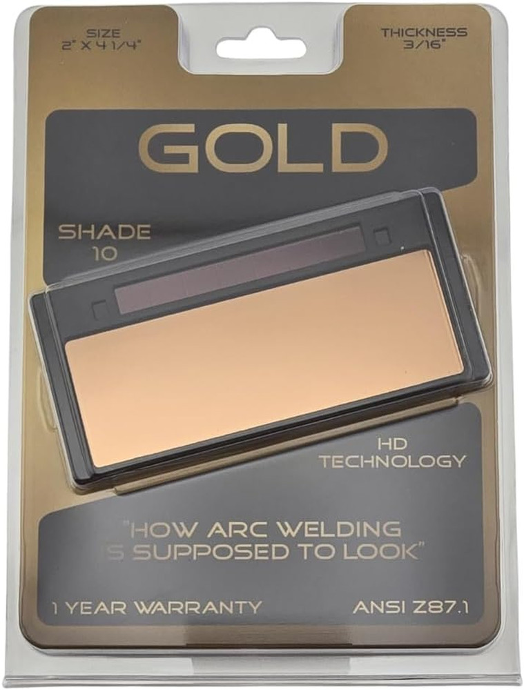 Gold Auto-Darkening Welding Lens – True Color Gold Filter – Fits 2″ X 4-1/4″ Wel
