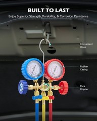 Comprehensive AC Charging Kit – 3 Way Manifold Gauge with Hoses & Adaptors
