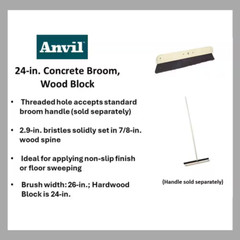 NEW 24 in Concrete Broom Sturdy Design for Precise and Smooth Surface Finishing