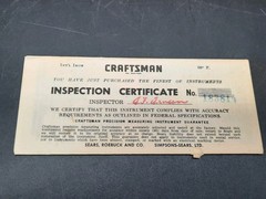 Vintage Craftsman Inside Micrometer Set 2.5″ – 12.5 ” W/inspection Certificate